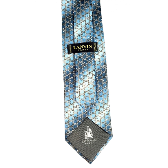 Lanvin Printed Gray Silk Tie - Picture 2 of 4